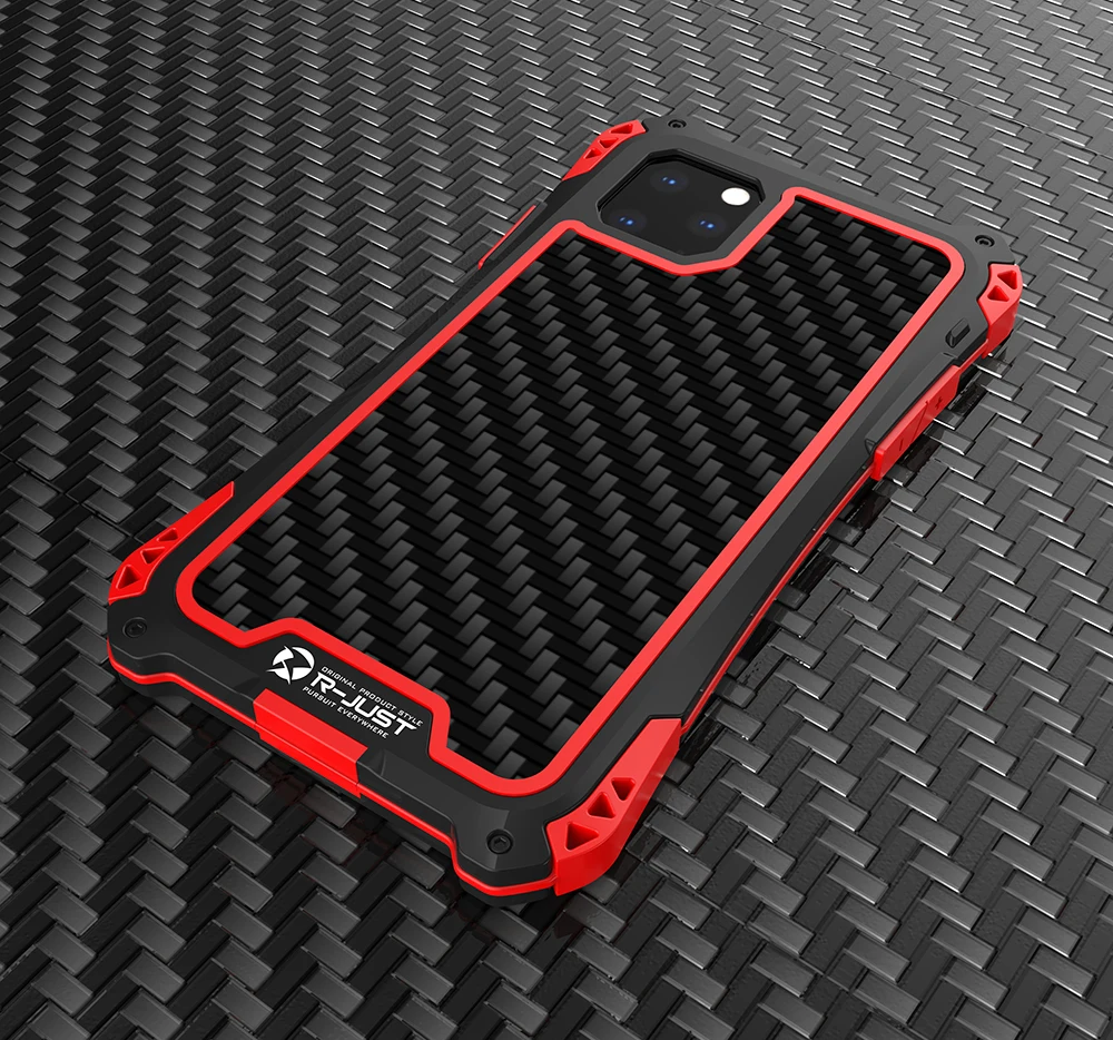 R-JUST для iPhone 11Pro Max чехол Роскошный Жесткий металлический алюминиевый сплав ТПУ Силиконовый противоударный Броня чехол для телефона iPhone 11