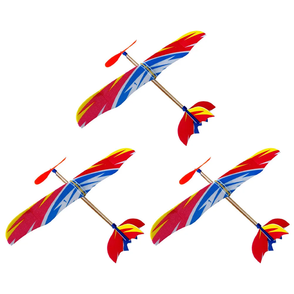 

1 Set 3Pcs Rubber Band Powered Aircraft Toy (Small Thunderbird Colorful)