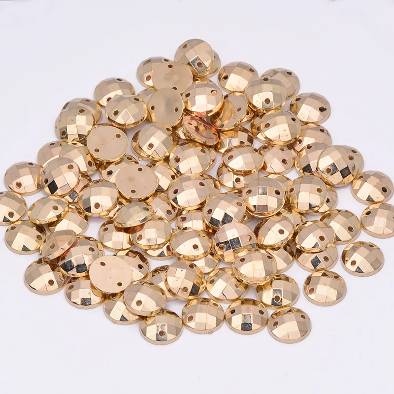 JUNAO-500pcs-10mm-Gold-Crystal-Sew-On-Rhinestones-Acrylic-Flat-Back-Stones-Sewing-Round-Beads-for