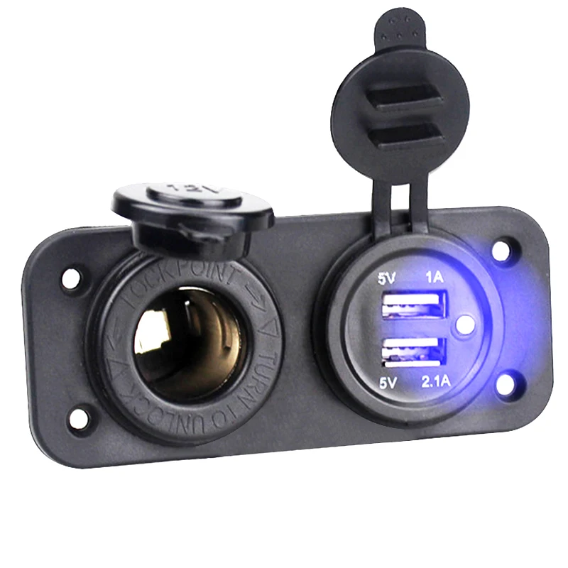 

2019 12V Dual USB Car Cigarette Lighter Socket Splitter 12V Charger Power Adapter Outlet Accessories New Arrive