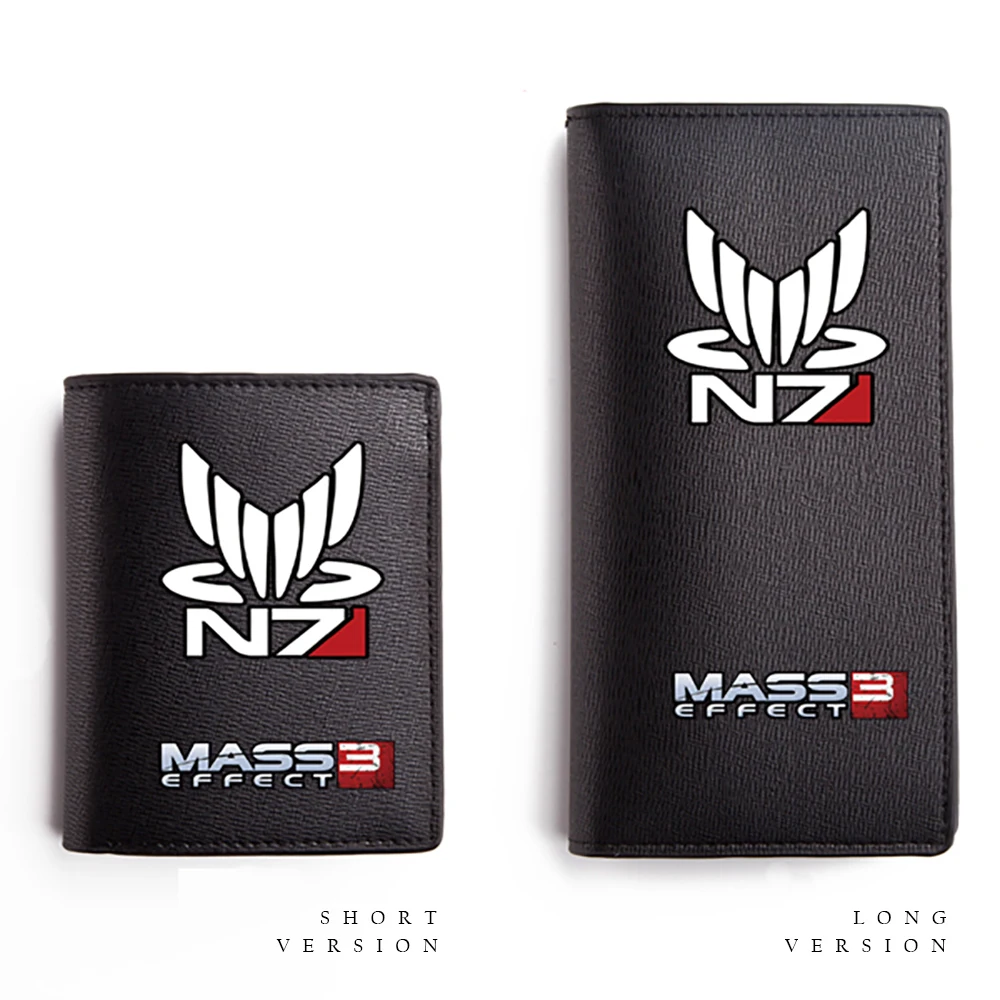 Кошелек Mass Effect 4 с эффектом происхождения ME1 3 шт., черные кошельки из искусственной кожи с эффектом стрельбы, официальная игра N7, Молодежная индивидуальность для фанатов