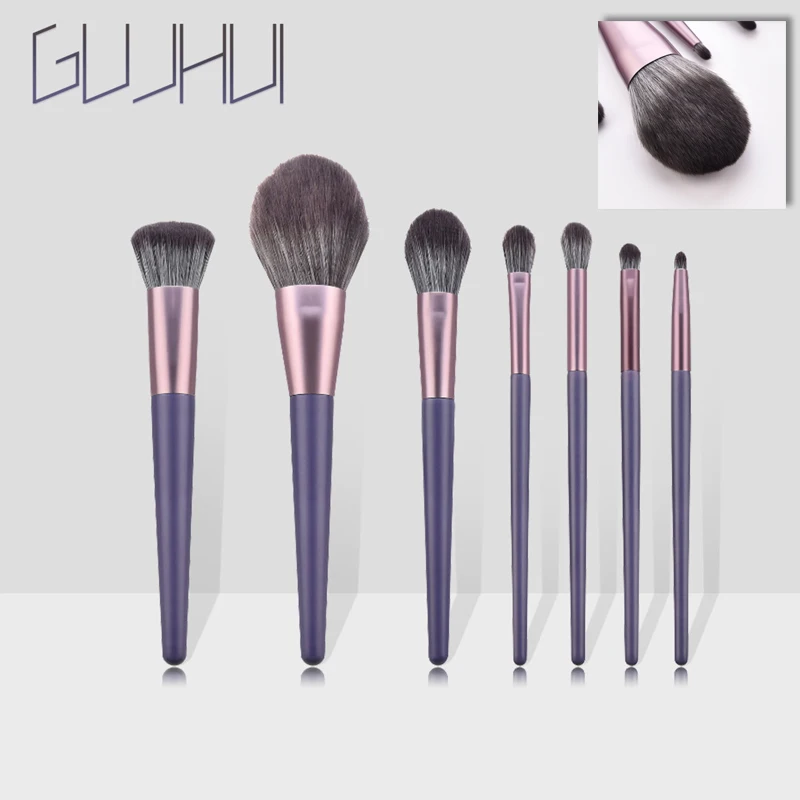 GUJHUI 7 шт./компл. профессиональные парфюмерные наборы тени для век Румяна смесь деревянной ручкой нейлон шерсть Красота косметическое