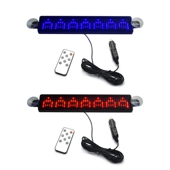 

12V Car LED Programmable Message Sign Scrolling Display Board with Remote (Red)