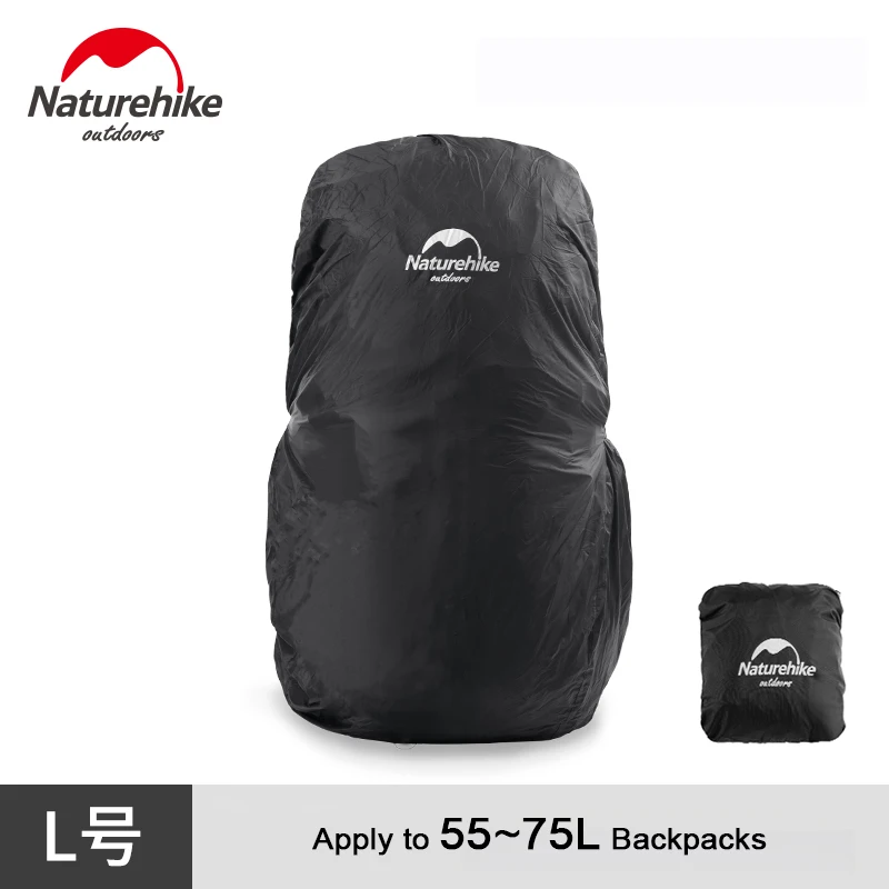Black L NatureHike водонепроницаемый рюкзак с защитой от дождя для кемпинга походных рюкзаков, противоскользящий ремешок с пряжкой и Интегрированный чехол для хранения - Цвет: Black L