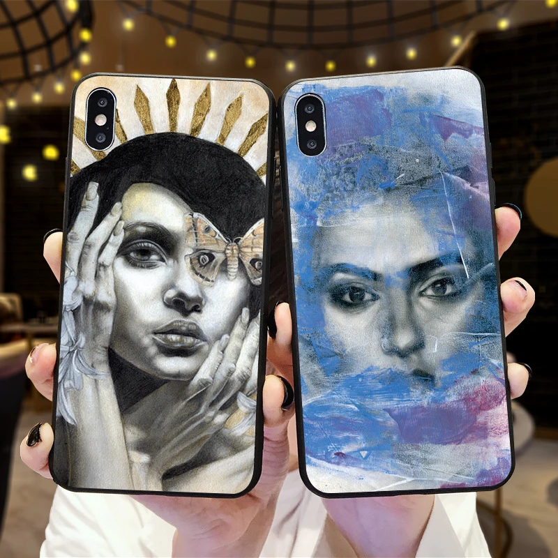 Ретро чехол для телефона iPhone XR 11 Pro XS Max X 5 5S художественная абстрактная девушка 7 8 6