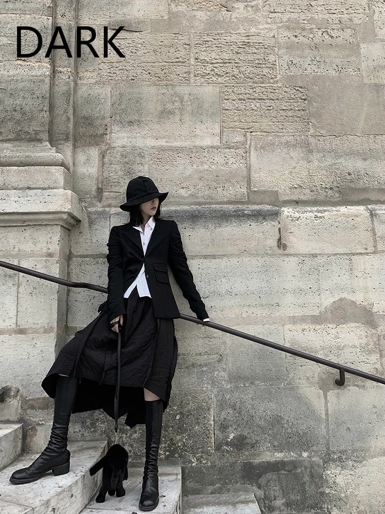 

Original Design Chic Darkly Irregularly Tailored Skirt Women's Long Skirt Spring Skirt