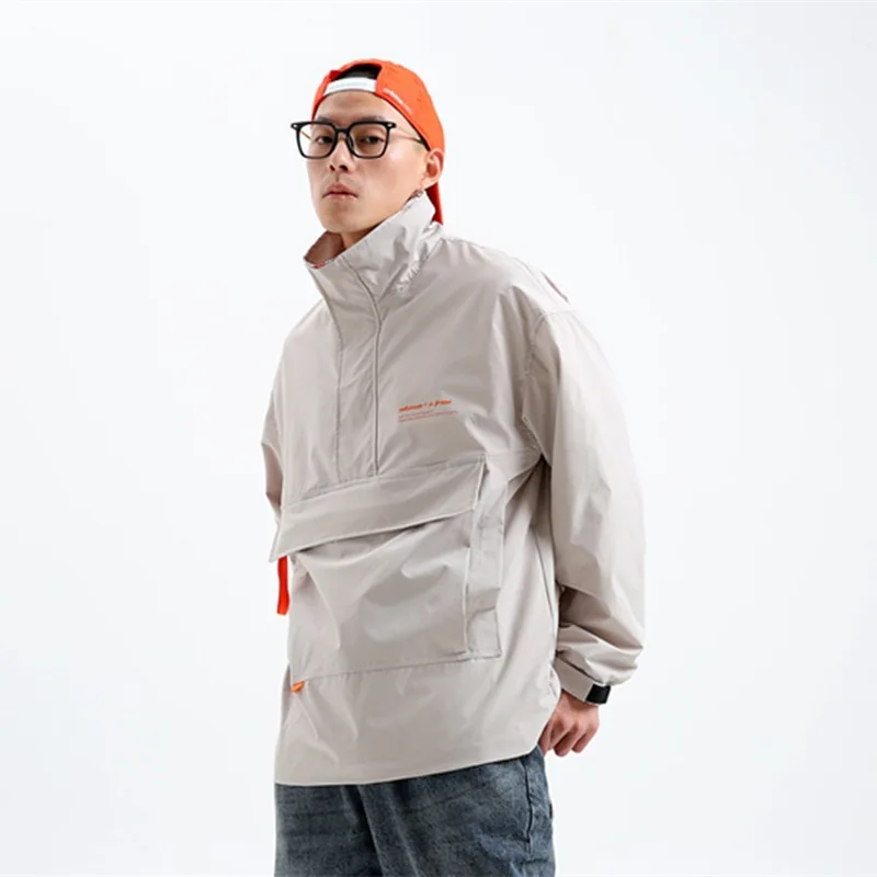 

Loose Mu Cool 20 Spring Clothing New Style Large Pocket Men Jacket Japanese-style Casual Trend Stand Collar Casual Tops
