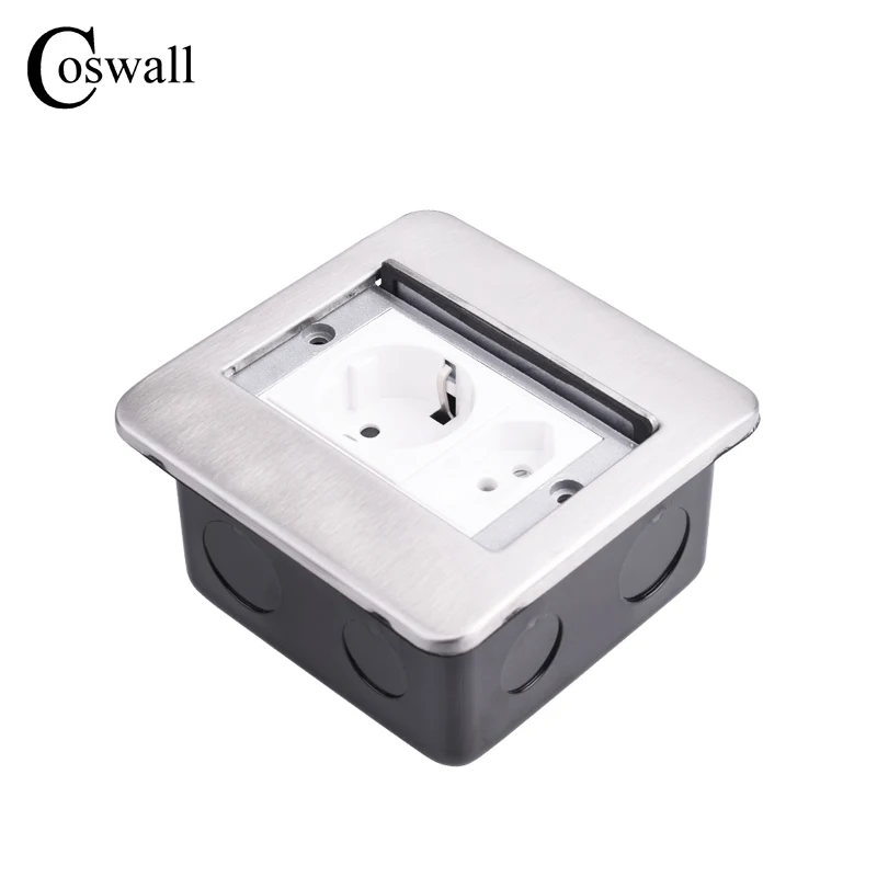 Coswall aço inoxidável capa escondida piso tomada