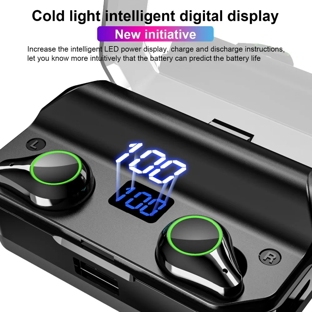 TWS Bluetooth 5.0 Eaphones With Charging Case Wireless Earphone IPX7 Waterproof Earbuds Sport Touch Control earphones lotus gift