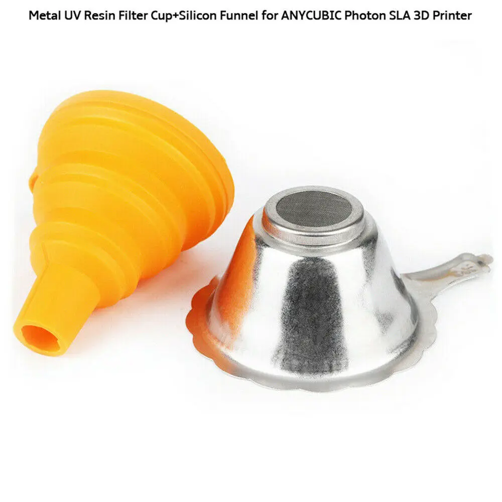 

BAAQII Metal UV Resin Filter Cup+Silicon Funnel for ANYCUBIC Photon SLA 3D Printer Foldable Easy To Clean CE1538