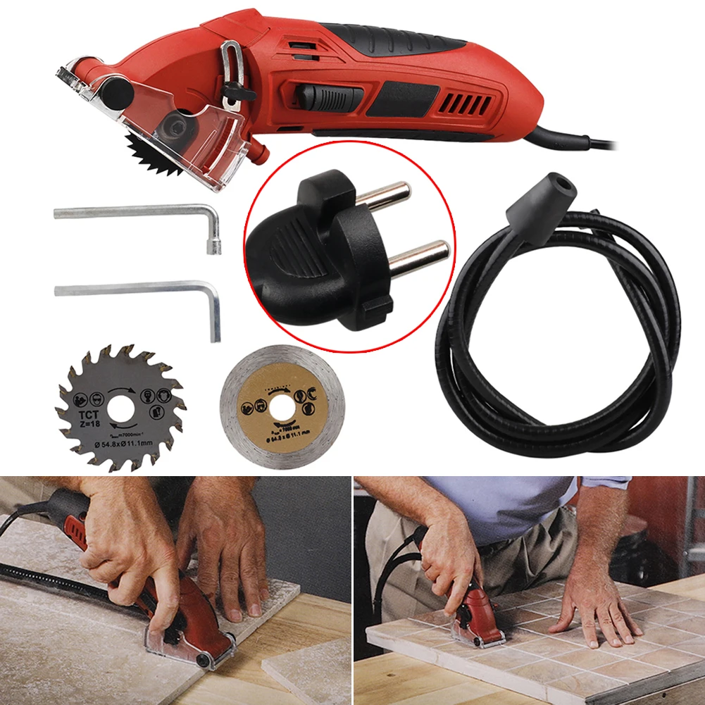

Mini Electric Saw Circular Wood Saw Metal with 3pcs Blades Outdoor Camping Activity Portable Multi Woodworking Power Tools Set