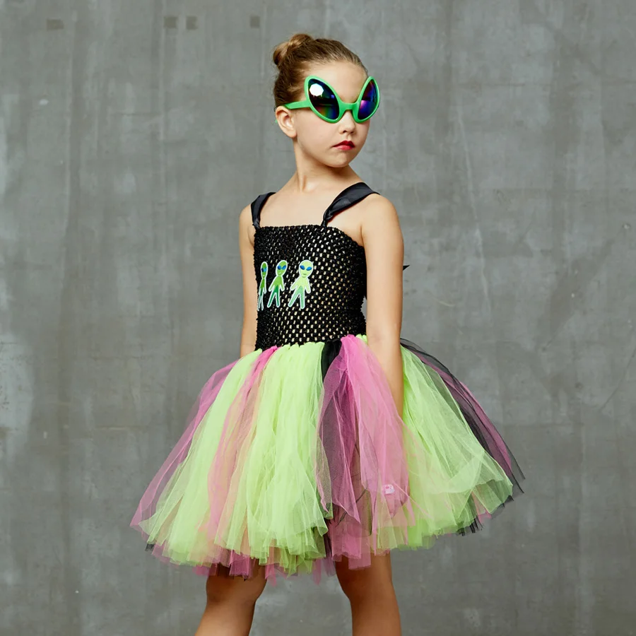 Alien Space Inspired Girl Tutu Costume Dress Holiday Pageant Birthday Halloween Girls Dress Party Princess Kids Fancy Clothes (6)