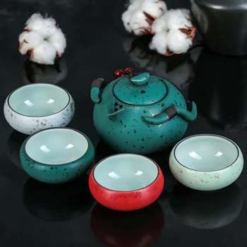 

Tea ceremony set "Paints", 5 items: teapot 200 ml, 4 cups 50 ml