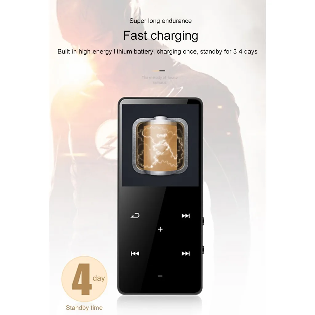 Мини Bluetooth MP4 плеер 4 Гб с FM медиа сенсорной клавишей спортивные музыкальные колонки стильный дизайн Спорт MP3 музыка компактный хит# E30