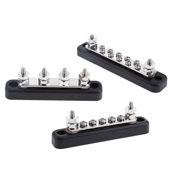 

3x 30A 12V 4+5+10 Position Gang Dual Row Terminal Strip Panel Block Bus Bar