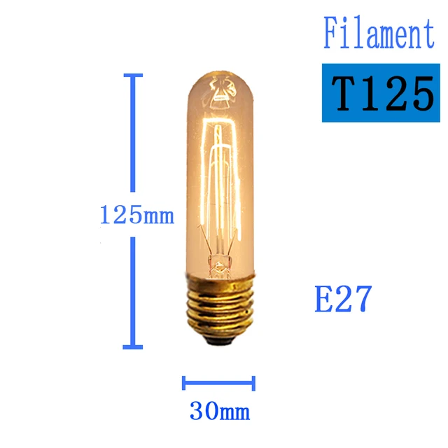 Retro Edison Bulb Filament Incandescent Light Vintage Lamp Ampoule bulbs E14 E27 40w Home Decor Lighting ST64 G95 T300 Lavender