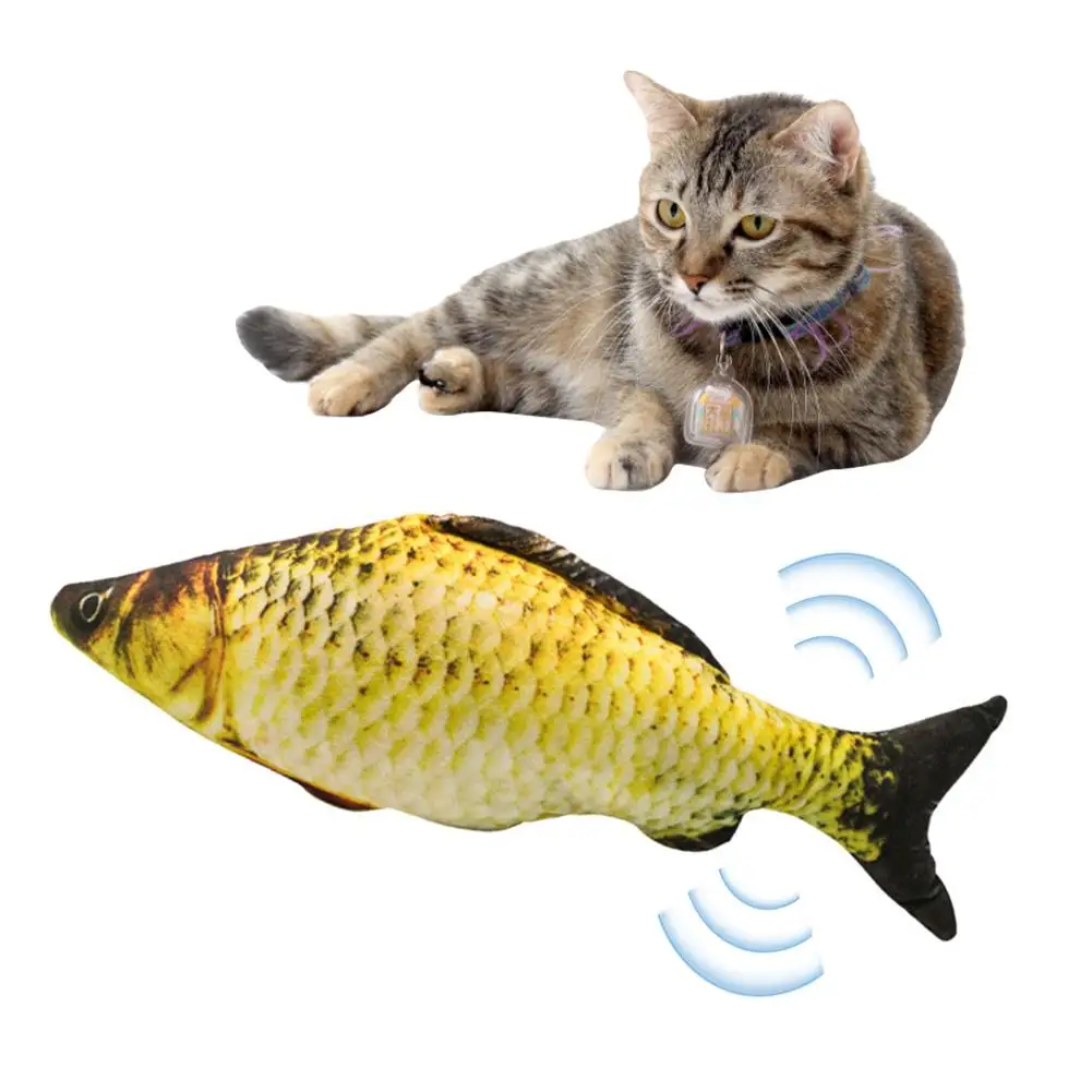 Cat Toy Electric Wagging Fish Jump Fish Automatic Simulated USB Soft Plush Toy Interactive Rechargeable Chew Toy Filling Catnip Cat Toy Electric Wagging Fish Jump Fish Automatic Simulated USB Soft Plush Toy Interactive Rechargeable Chew Toy Filling Catnip