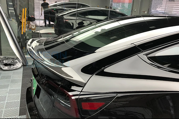 Спойлер из углеродного волокна для Tesla модель 3- задний Багажник крыло спойлер задний спойлер на крыло, крышу багажника губы крышка багажника автомобиля Стайлинг