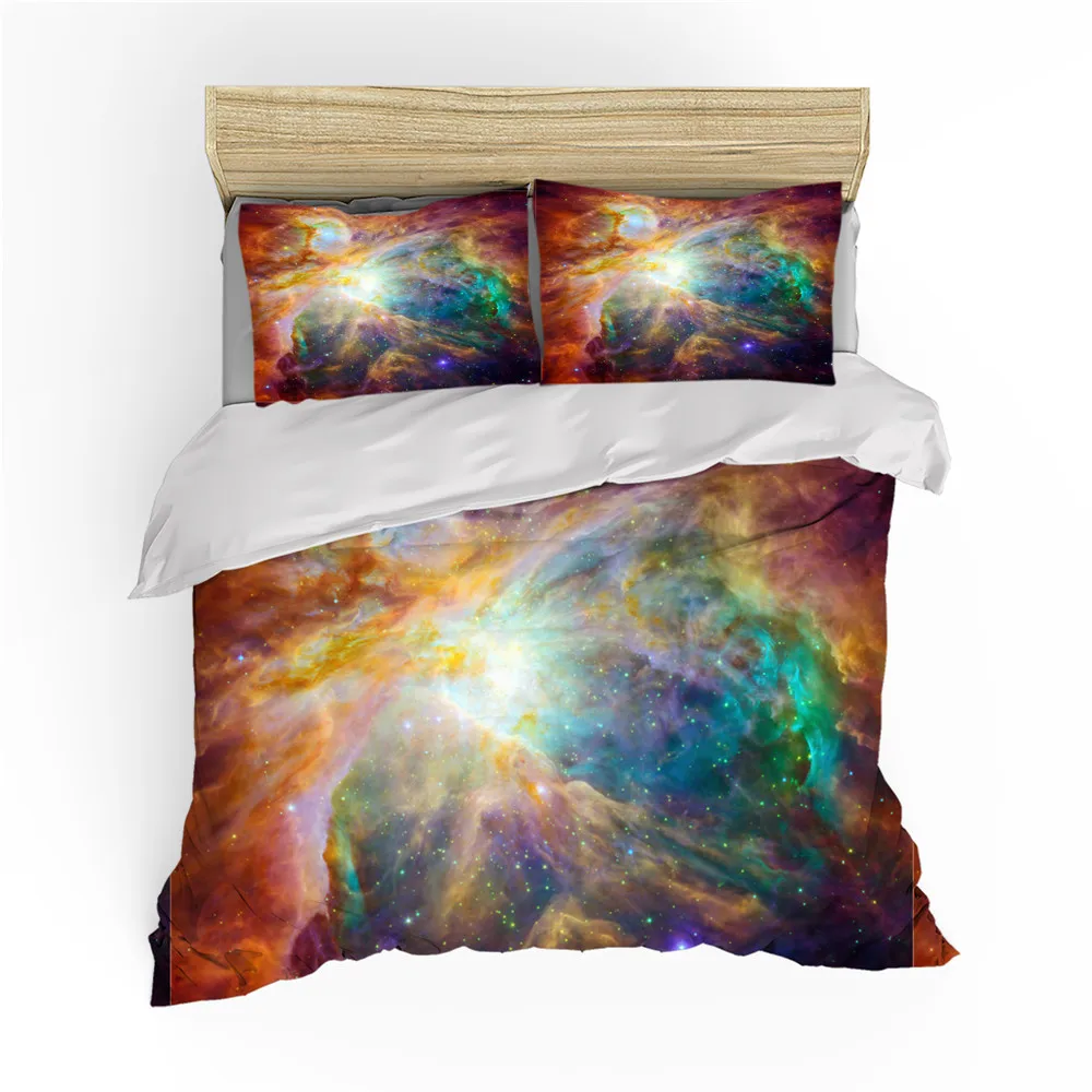 

Double bed 172x218cm duvet cover bedding nebula pattern pillowcase three-piece set customizable pattern