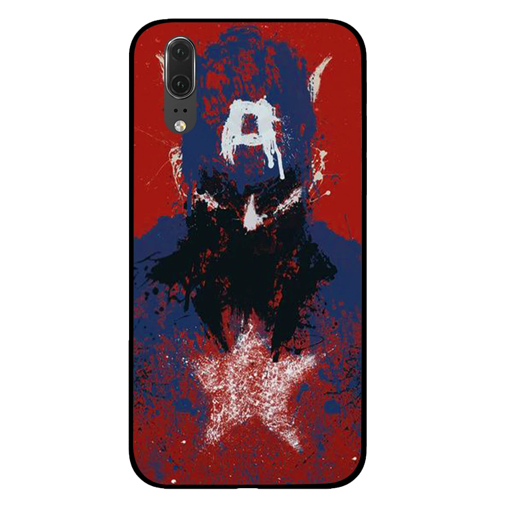Капитан Америка, Железный человек для marvel черный чехол для телефона huawei P30 P20 mate 10 20 Pro Lite Nova 3 4 3i чехол - Цвет: 4