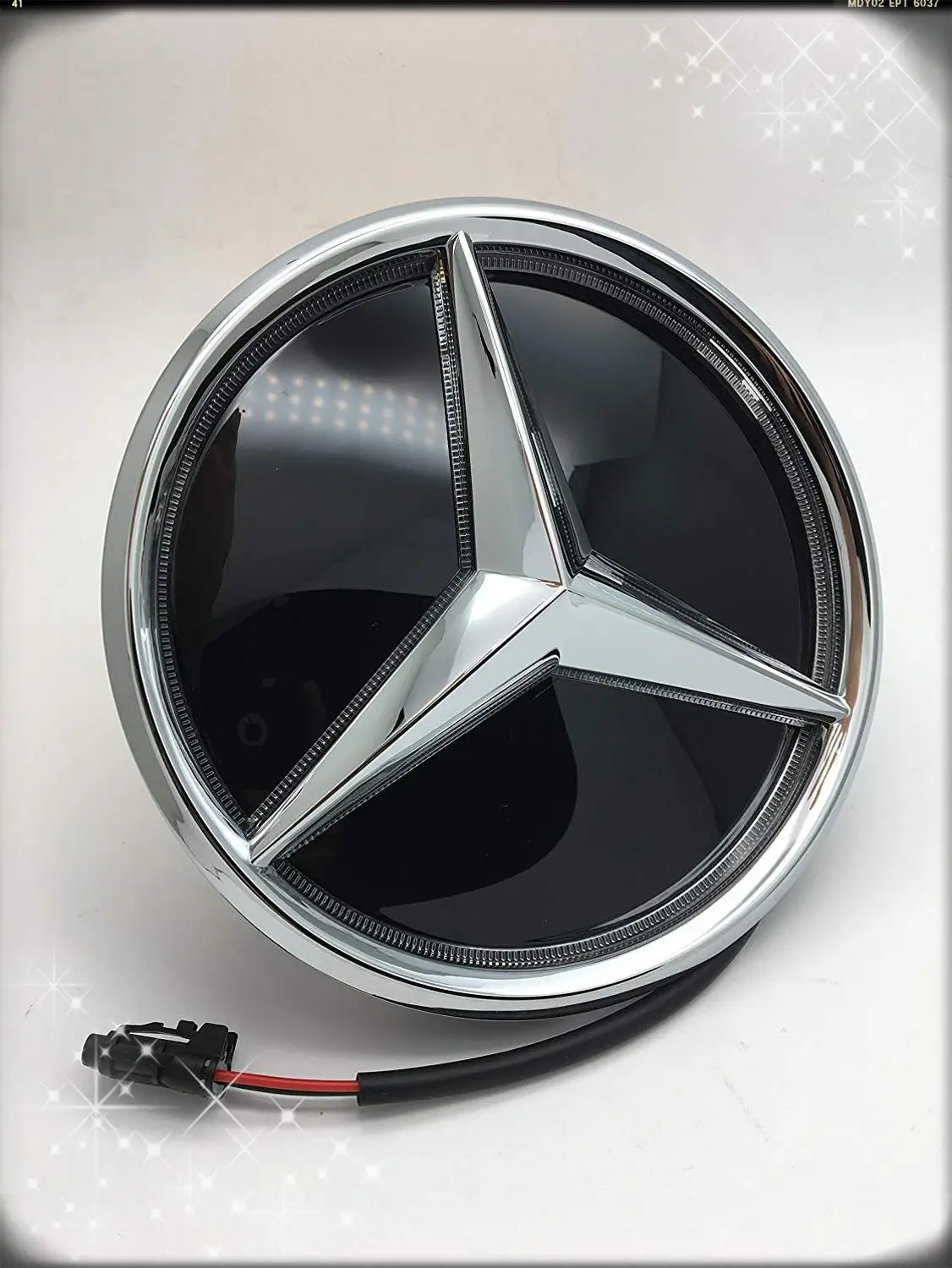 

Car Front Grilled Star Emblem LED Illuminated Logo for MercedesBenz 2013-2015 Front Badge Lamp Light White - Mirror Surface