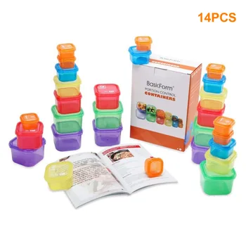 

14pcs Lose Weight Multi Color Portion Control Container Meal With Lid Food Storage Lunch Box 21 Day Healthy Eating Diet Plans