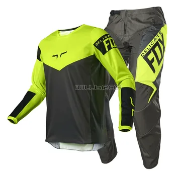 

Free shipping Delicate Fox MX ATV Dirt 180 Revn Motorbike Motocross Scooter Mountain Bicycle Offroad Men's Suit Motor Gear Set