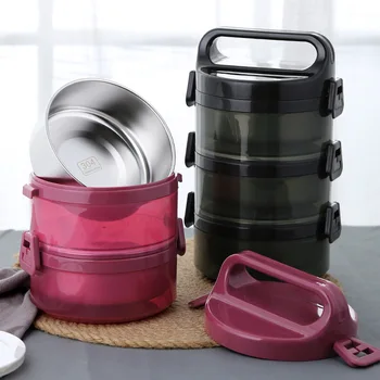 

Portable Lunch Box Multi-layer Stainless Steel Lunch Box Thermal Eco-friendly Healthy Picnic Camping Container with Dividers
