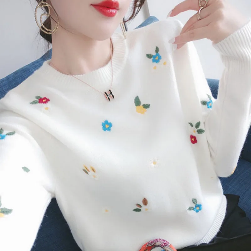 The New Round Neck Sweater For Fall 2021 Women's Small Fresh Top Bottom Sweater Stylish Interior Sweater Multicolor Sweater oversized sweaters Sweaters