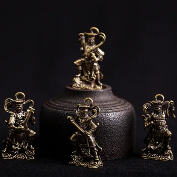 

Four Small Ornaments of Pure Bronze Buddha Statue Handicraft Miniature Figurines Car Keychain Desktop Deocration Cheap Stuff