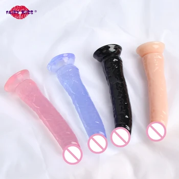 Cheap Anal Plug Dildo Women'S Suction Cup Jelly Penis Big Dick Sex Toys For Women Soft Crystal Dildos Cock Intimate Goods Shop 1