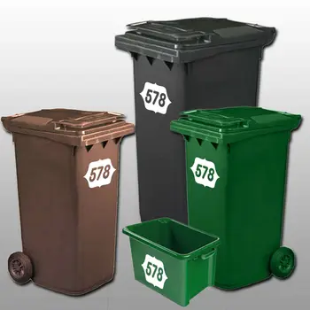 

House number 5 x Wheelie Bin Numbers Custom Number / Number House Vinyl Decal Sticker Style 7 Door sign