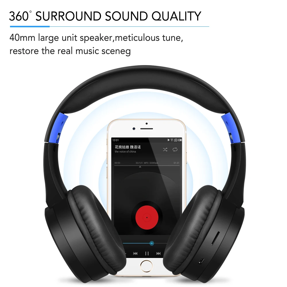 Gaming Headset Bluetooth Wireless Headset HIFI Noise Reduction Sound USB Audio Transmitter 3 5mm HiFi Deep Bass Music Headset