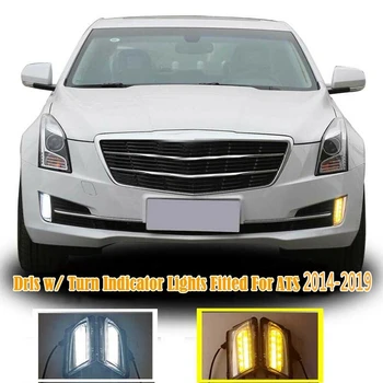 

Car Front Bumper LED Daytime Running Light DRL Fog Light with Turn Signal Indicator Lamp for Cadillac ATS 2014-2019