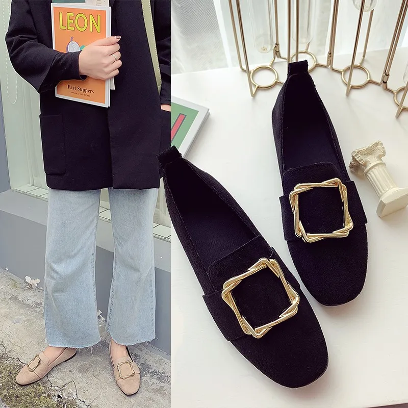 

Popular WOMEN'S Shoes 2019 Spring And Autumn New Style Fashion Moccosins Flat Soft Soles Suede Comfortable Work Shoes Women's