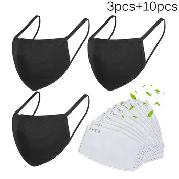 

3PCS Facemask +10PCS Reusable Face Mask Washable Mouth Mask Cloth Breathable Mouth Cover Windproof Face Shield mondmaskers