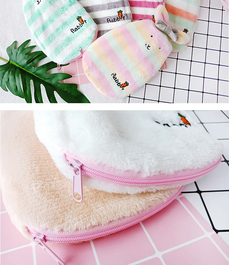 Cute Cartoon Water Injection Hot Water Bottle Explosion-proof Watering Plush Warm Water Bag Removable Wash Cloth Set Hand Warmer