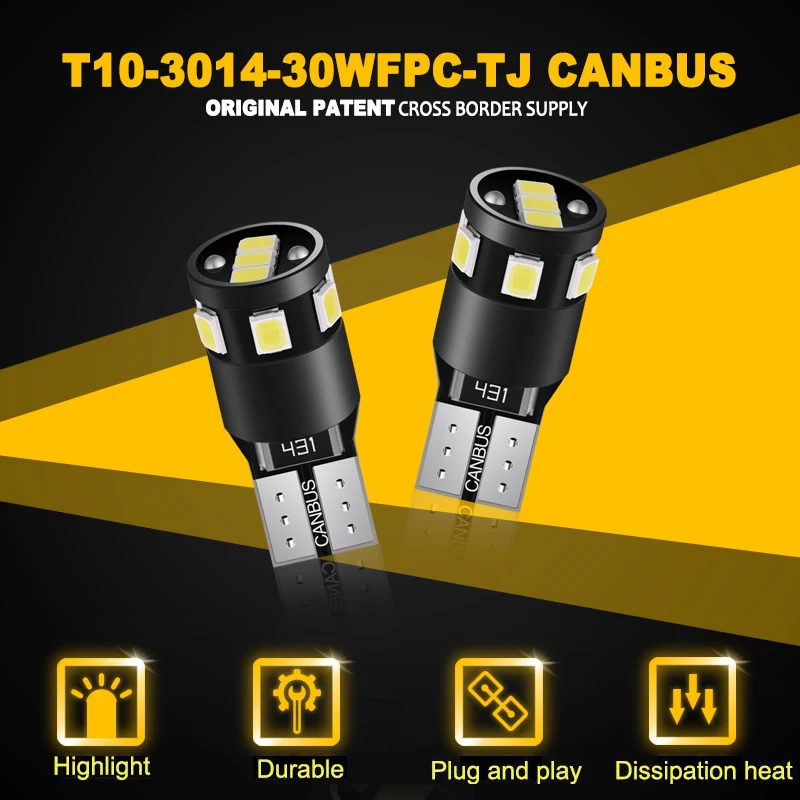 JIACHI 10 шт./лот светоизлучающий диод для автомобилей T10 W5W canbus светодиодные лампочки