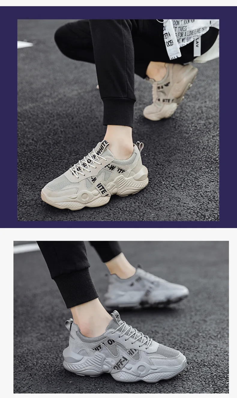 New Style Summer Men's Shoes Sub-Versatile Korean-style Network Shoes Men Sports Casual Trendy Shoes Street Snap Thick Bott