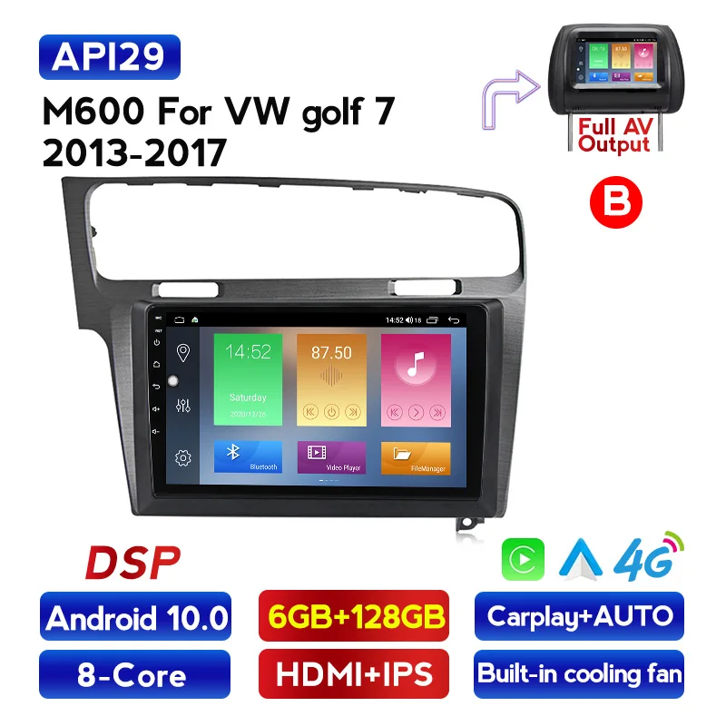 Автомагнитола MEKEDE для VW/Volkswagen/Golf 7 мультимедийный плеер с GPS 8 ядер ОЗУ 6 ГБ ПЗУ 128 DVR