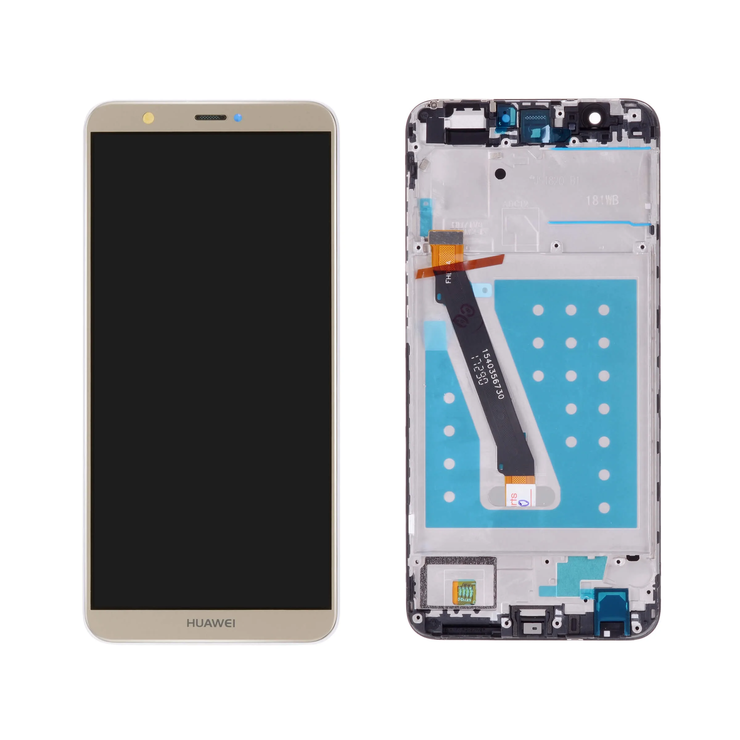 Huawei P Smart lcd сенсорный экран с рамкой для huawei P Smart дисплей Оригинальная Замена для huawei P Smart lcd FIG LX1 LX3 - Цвет: Gold with Frame