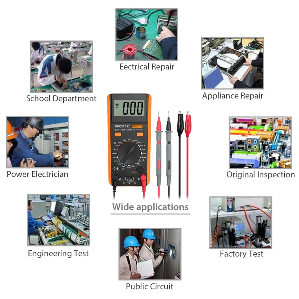 Beste Proster LCR Meter Met Buiten bereik Display Capaciteit Inductie Resistance Multimeter zelfontlading Tester Meten Meter