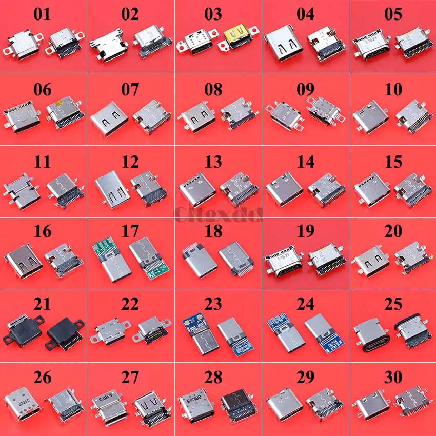 Cltgxdd 30 Modellen 300Pcs Micro Usb Type C Connector Vrouwelijke Poort cltgxdd-30-modellen-300pcs-micro-usb-type-c-connector-vrouwelijke-poort