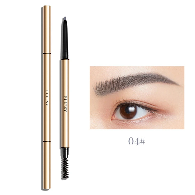 Fine Double-end Eyebrow Pencil Smudge-proof Waterproof Easy To Color Eyebrow Pencil