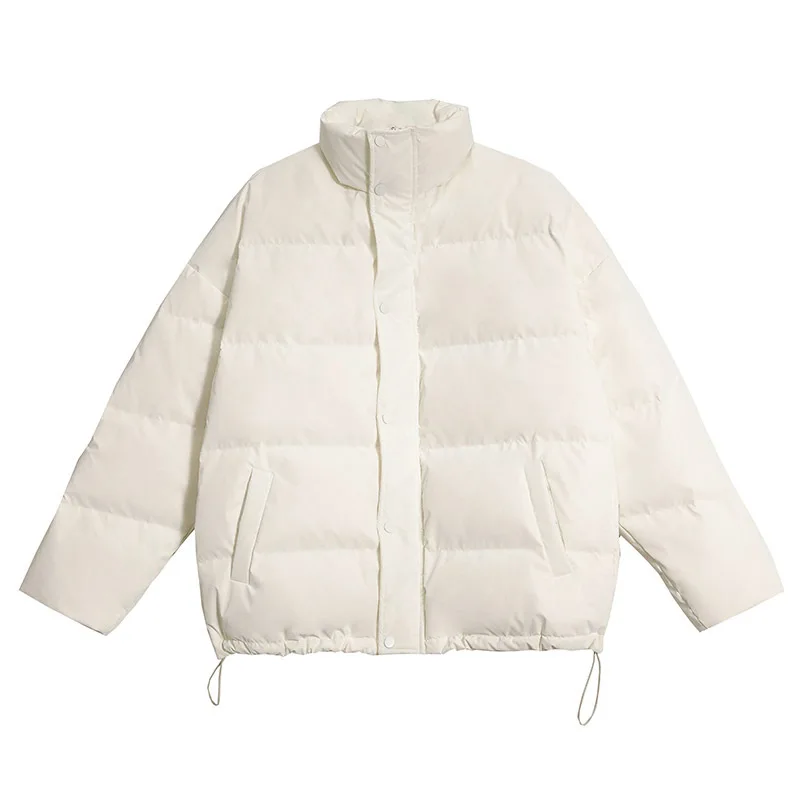 

New style stand-up collar white down jacket women winter short, small, thin and light design white duck down warm coat