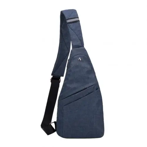 Синий Thin Light Men Canvas Casual Bag for Belt Hip Pack Anti-theft Travel Outdoor Shoulder Chest Crossbody Bag Messager Bag For Mens - Цвет: Синий