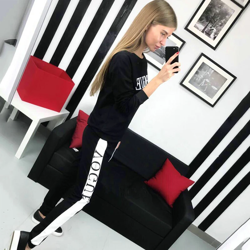 Новые женские леггинсы VOGUE с принтом лоскутные брюки сексуальные штаны с карманами спортивные Бриджи женские фитнес Леггинсы Узкие эластичные