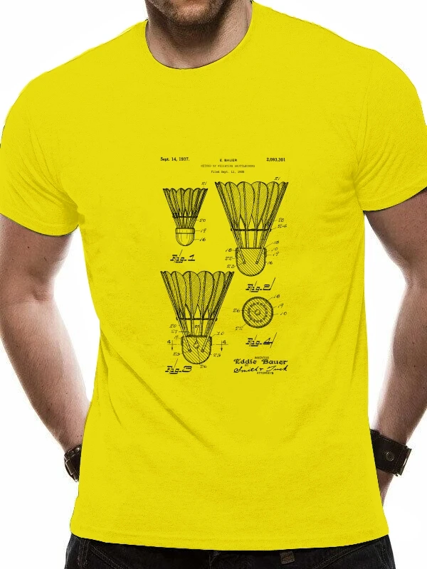 2019 модная 100 хлопковая футболка для бадминтона t-patent art gift b dданные летняя мужская |