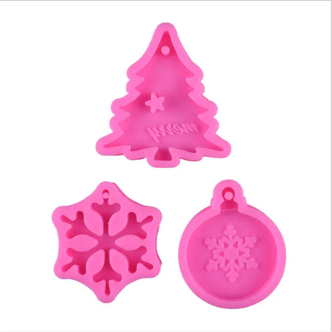 3 вида стилей Рождественская елка снежинка BellSilicone форма для украшения торта помадка Сахарные Инструменты силиконовая форма Gumpaste Candy