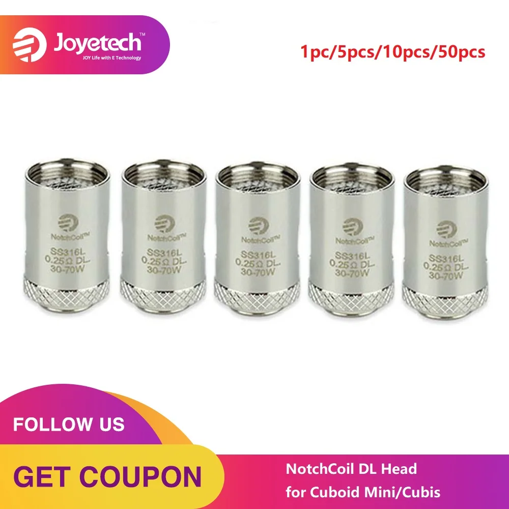 5 шт. 50 оригинальный Joyetech Cubis NotchCoil DL сопротивление головки 0 25 Ом SS316L распылитель